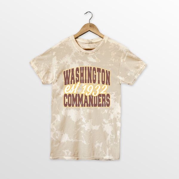 gameday couture WASHINGTON COMMANDERS DEEP ROOTS BLEACH WASH TEE
