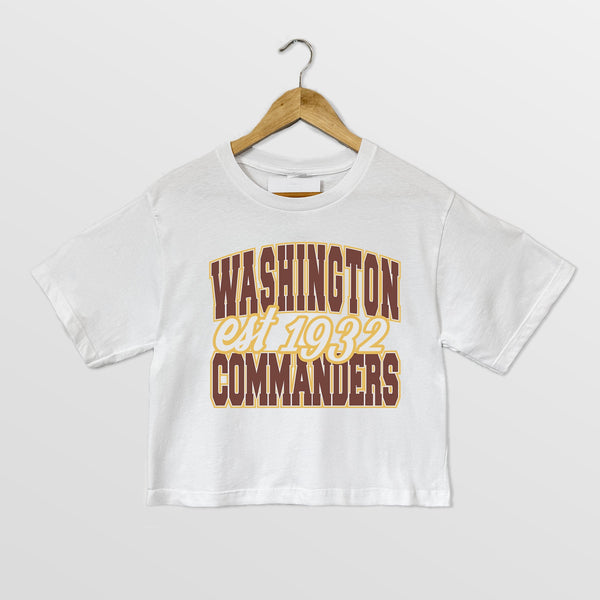 gameday couture WASHINGTON COMMANDERS DEEP ROOTS BOXY FIT CROPPED TEE