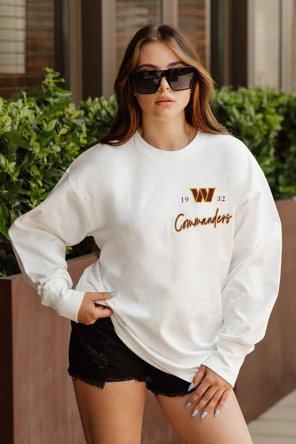 gameday couture WASHINGTON COMMANDERS Double Move Oversized Long-Sleeve Tee