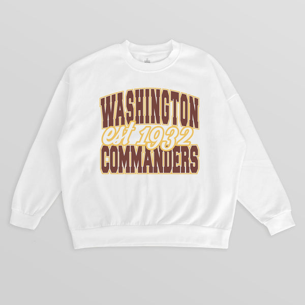gameday couture WASHINGTON COMMANDERS FADED FORMATION PREMIUM FLEECE CREWNECK PULLOVER