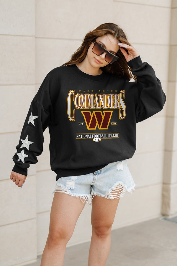 Gameday Couture WASHINGTON COMMANDERS Gameday Glimmer Embellished Star-Sleeve Pullover