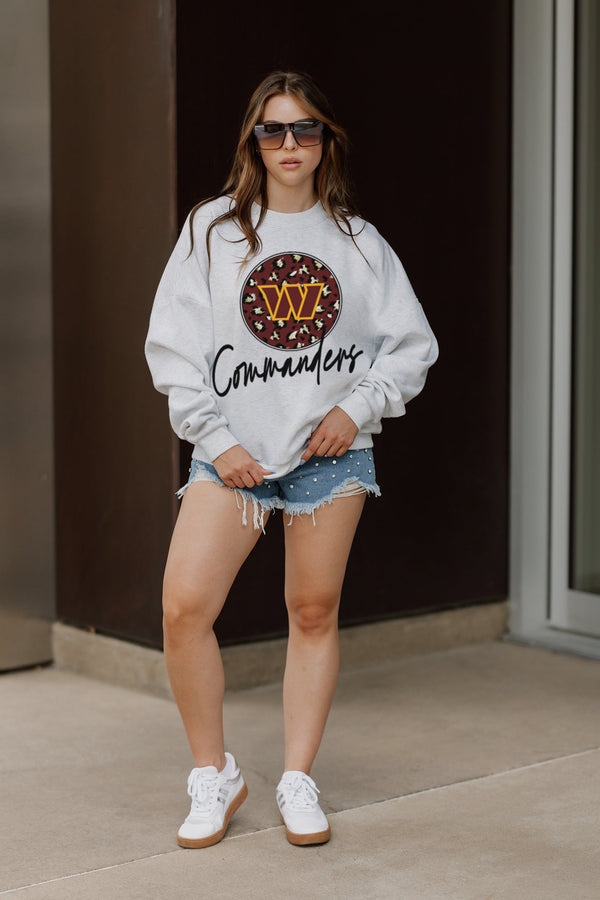 Gameday Couture WASHINGTON COMMANDERS Going Wild Fleece Drop-Shoulder Pullover