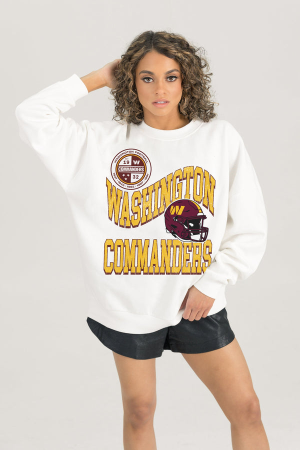 Gameday Couture WASHINGTON COMMANDERS HARD EARNED PREMIUM FLEECE CREWNECK PULLOVER