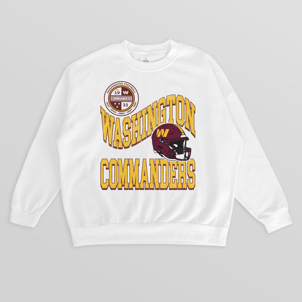 gameday couture WASHINGTON COMMANDERS HARD EARNED PREMIUM FLEECE CREWNECK PULLOVER