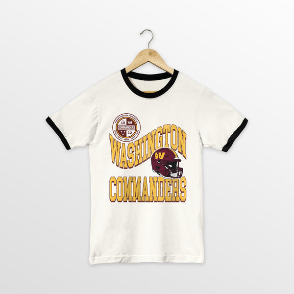 gameday couture WASHINGTON COMMANDERS HARD EARNED VINTAGE RINGER TEE