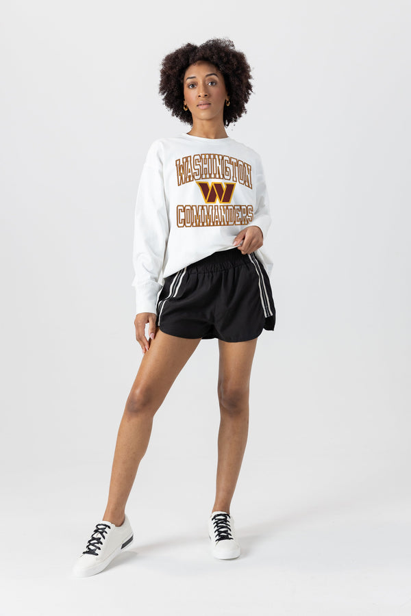 gameday couture WASHINGTON COMMANDERS Mind Games Oversized Long-Sleeve Tee