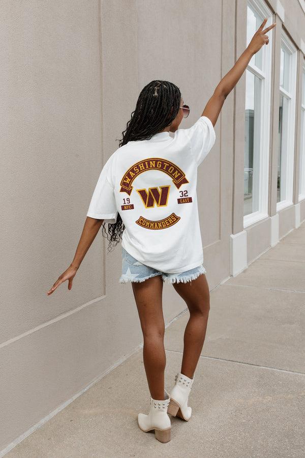 gameday couture WASHINGTON COMMANDERS Out Of Bounds Oversized Crewneck Tee