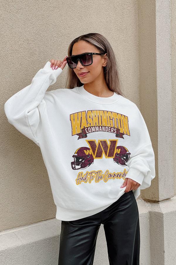 Gameday Couture WASHINGTON COMMANDERS Passing Time Fleece Crewneck Pullover