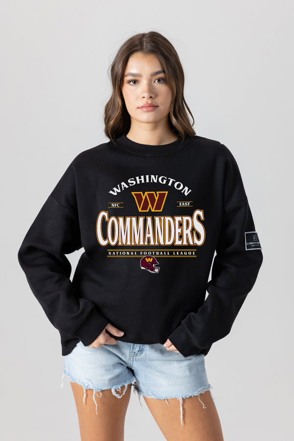 Gameday Couture WASHINGTON COMMANDERS Players Only Fleece Drop-Shoulder Crew