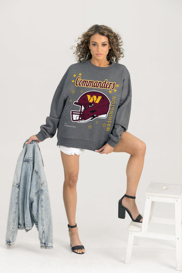 Gameday Couture WASHINGTON COMMANDERS Ready To Rumble Fleece Crewneck Pullover