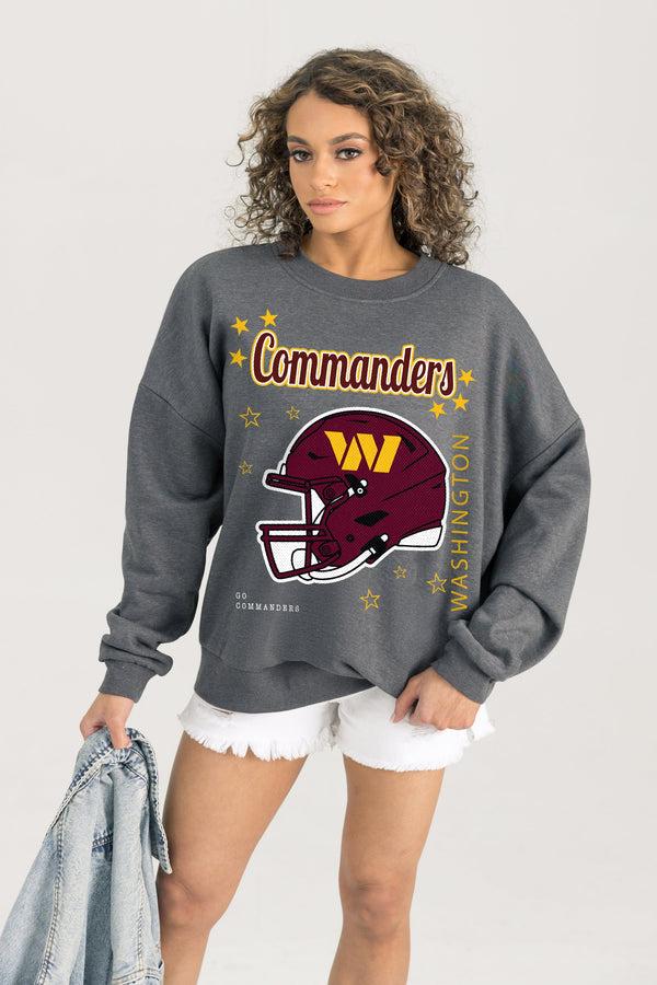 gameday couture WASHINGTON COMMANDERS Ready To Rumble Fleece Crewneck Pullover