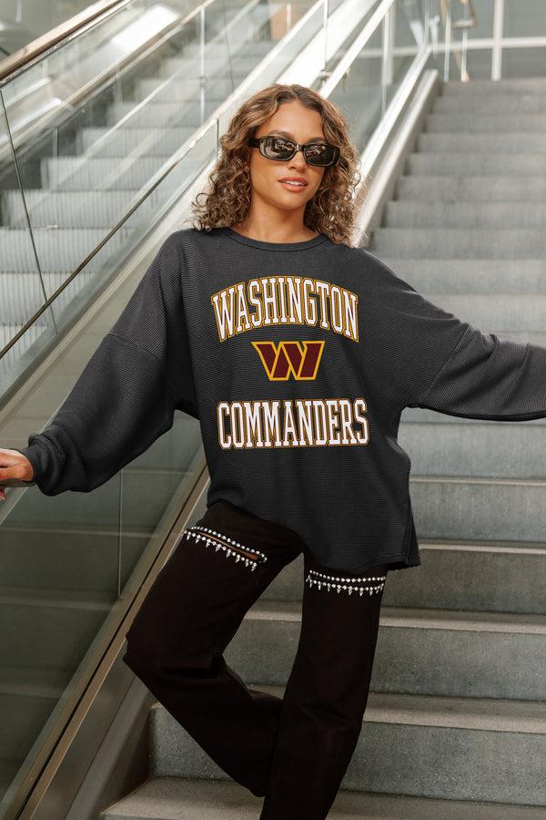 gameday couture WASHINGTON COMMANDERS RELENTLESS VINTAGE WASH CORDED PULLOVER