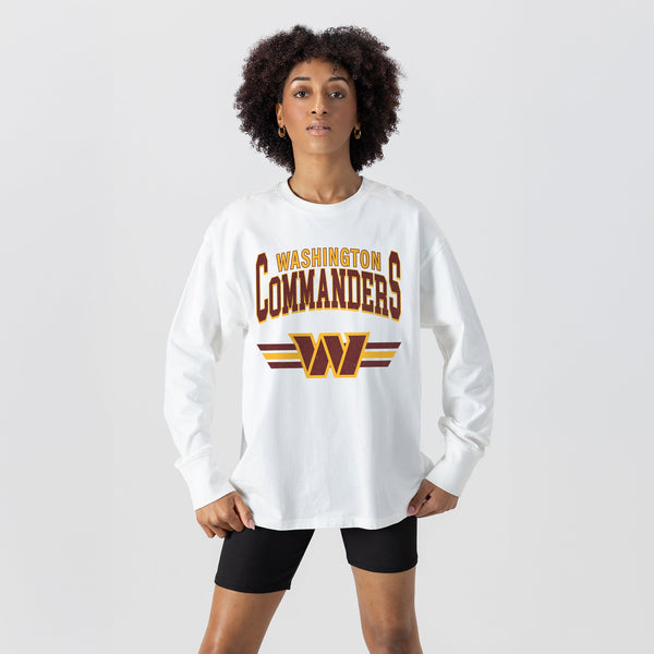 Gameday Couture WASHINGTON COMMANDERS SWIFT STRIKE ESSENTIAL RELAXED FIT LONG SLEEVE TEE