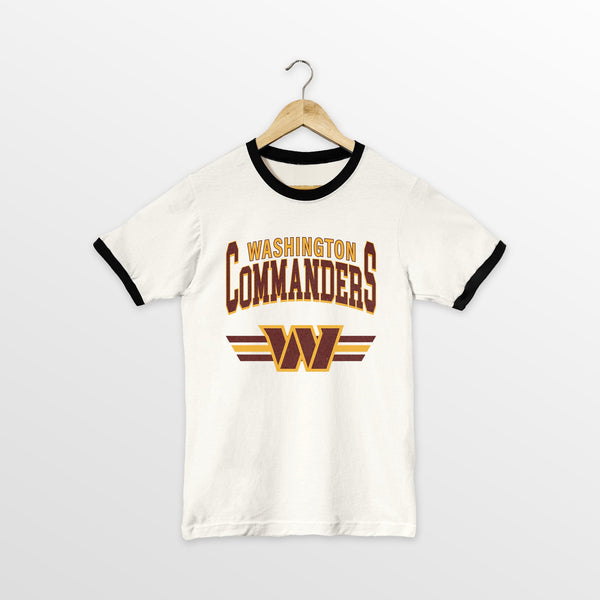 gameday couture WASHINGTON COMMANDERS SWIFT STRIKE VINTAGE RINGER TEE
