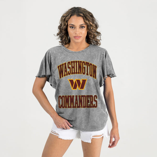 Gameday Couture WASHINGTON COMMANDERS VICTORY MODE FLUTTER SLEEVE TEE IN GREY