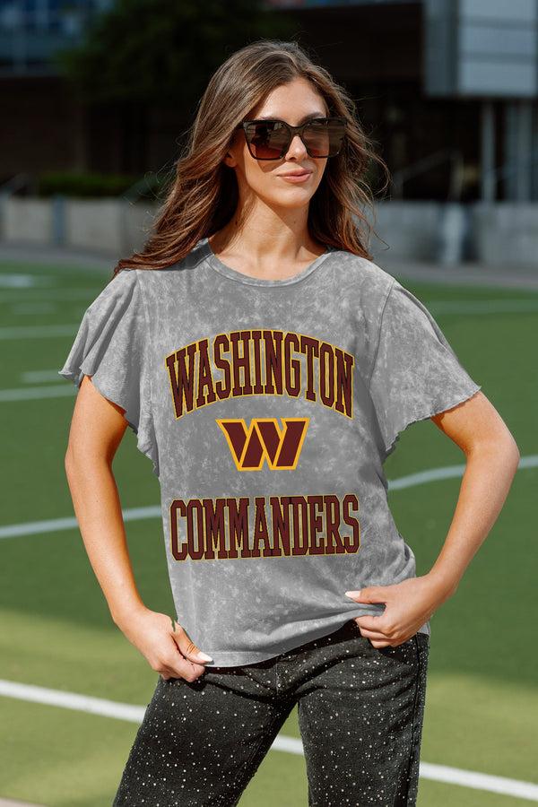 gameday couture WASHINGTON COMMANDERS VICTORY MODE FLUTTER SLEEVE TEE IN GREY