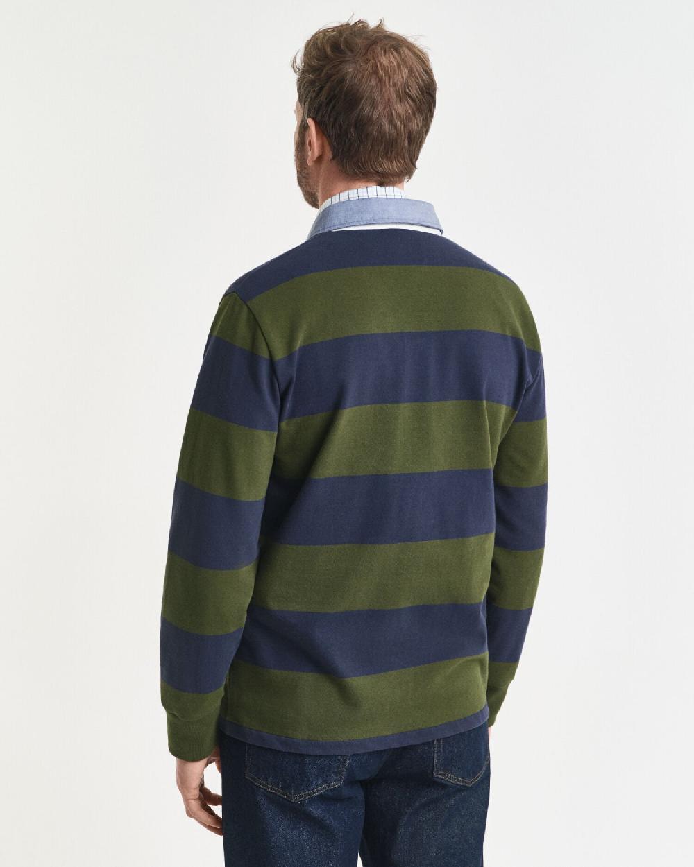 Gant Chambray Collar Striped Heavy Rugger Country Green