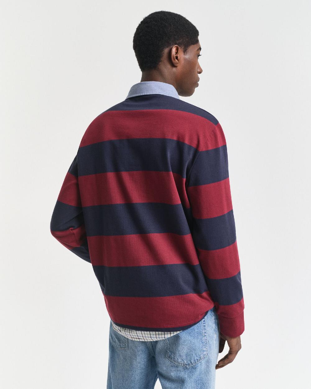 Gant Chambray Collar Striped Heavy Rugger Plumped Red