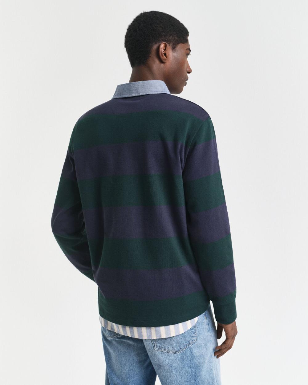 Gant Chambray Collar Striped Heavy Rugger Tartan Green