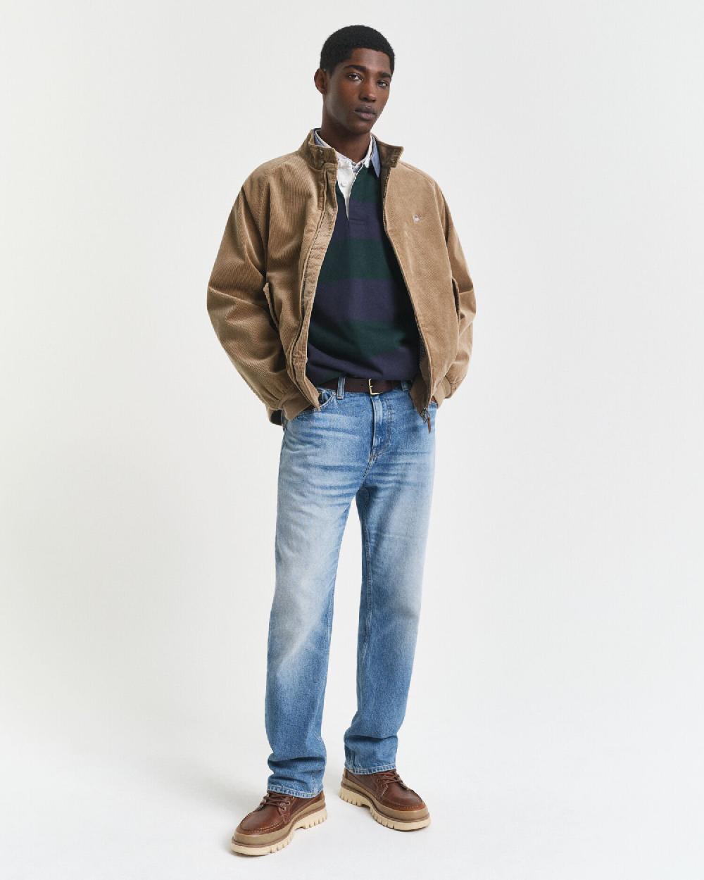 Gant Chambray Collar Striped Heavy Rugger Tartan Green