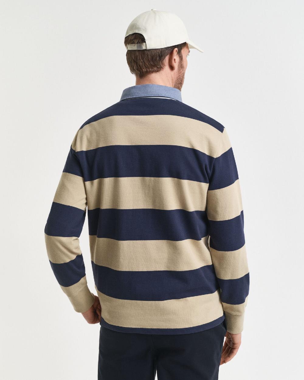 Gant Chambray Collar Striped Heavy Rugger Woody Beige