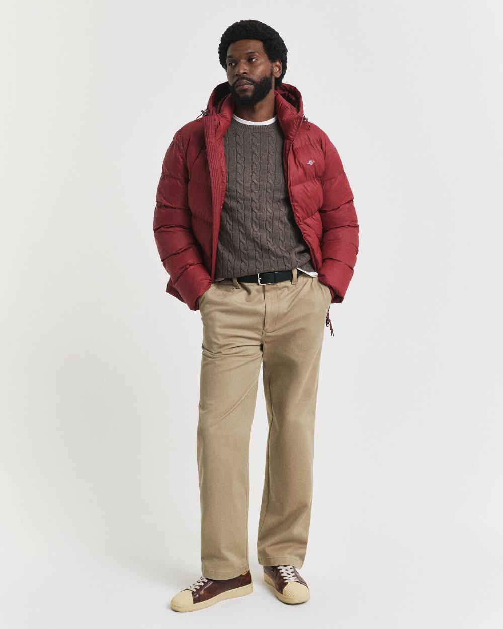 Gant Cotton Cable Knit Crew Neck Sweater Seawood Melange