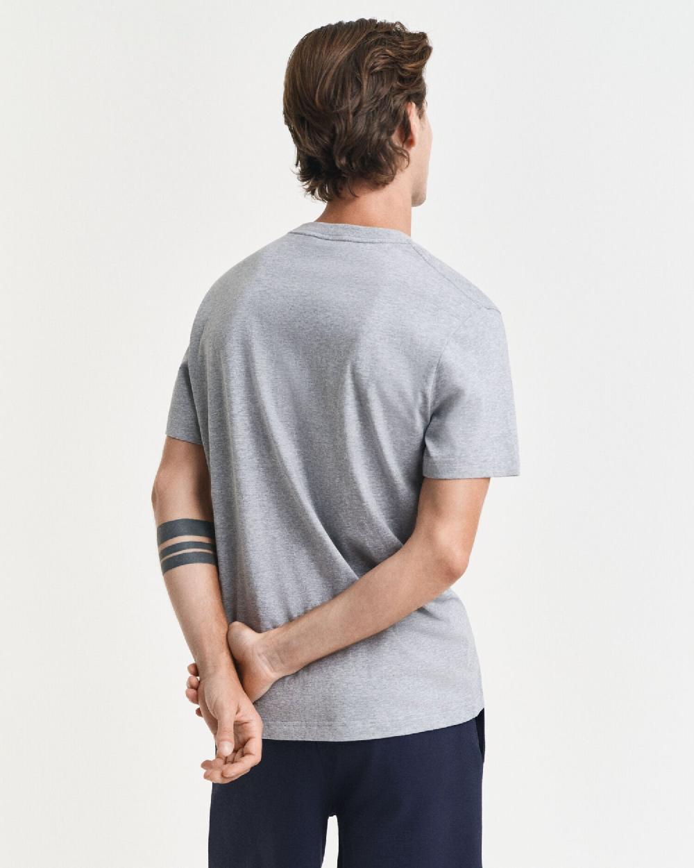 Gant Embroidered Archive Shield T-Shirt Grey Melange