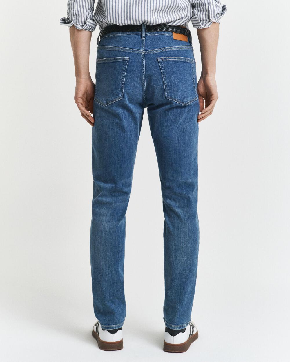 Gant Extra Slim Fit Active Recover Jeans Mid Blue Broken In