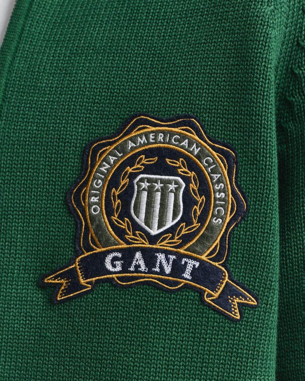 Gant GANT 1949 Graphic Zipped Cardigan Forest Green