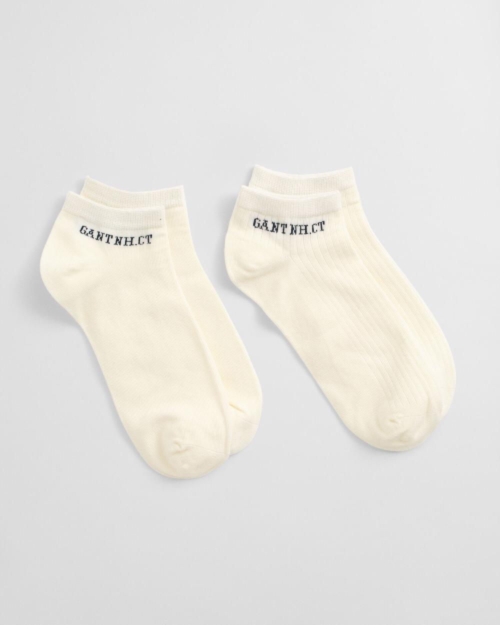 gant 2-Pack Ankle Socks cream