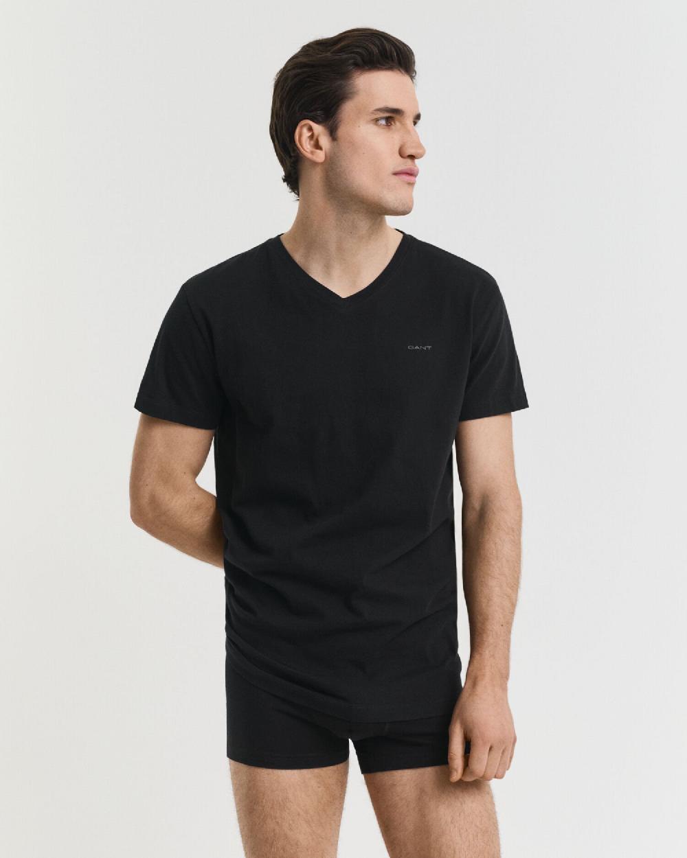 Gant 2-Pack V-Neck T-Shirts Black
