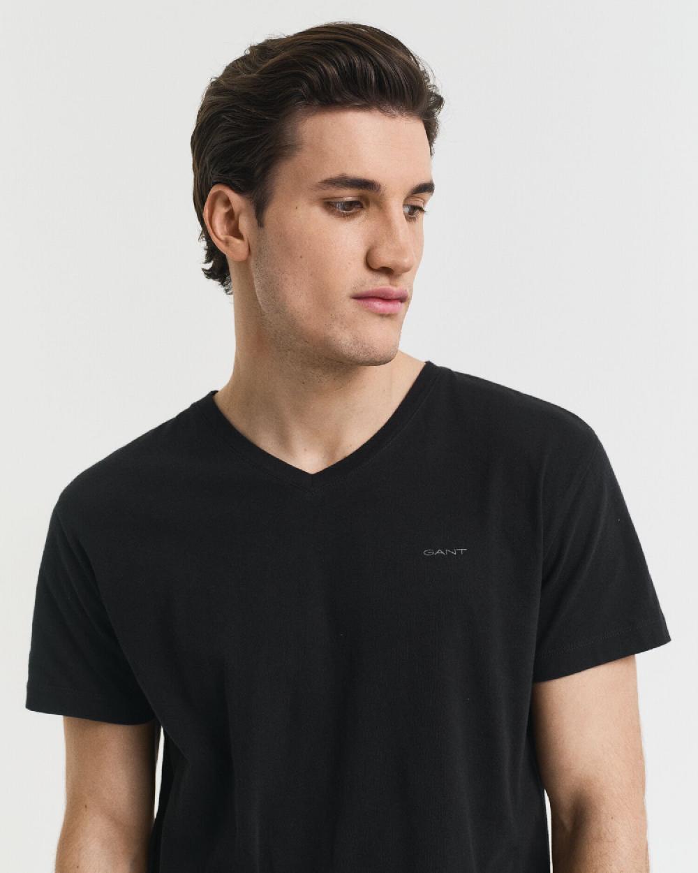 Gant 2-Pack V-Neck T-Shirts Black