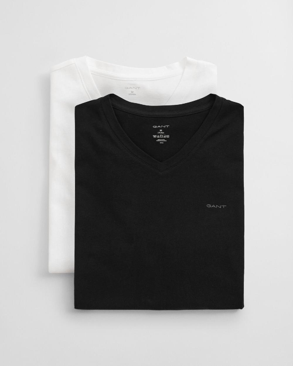 gant 2-Pack V-Neck T-Shirts black / white