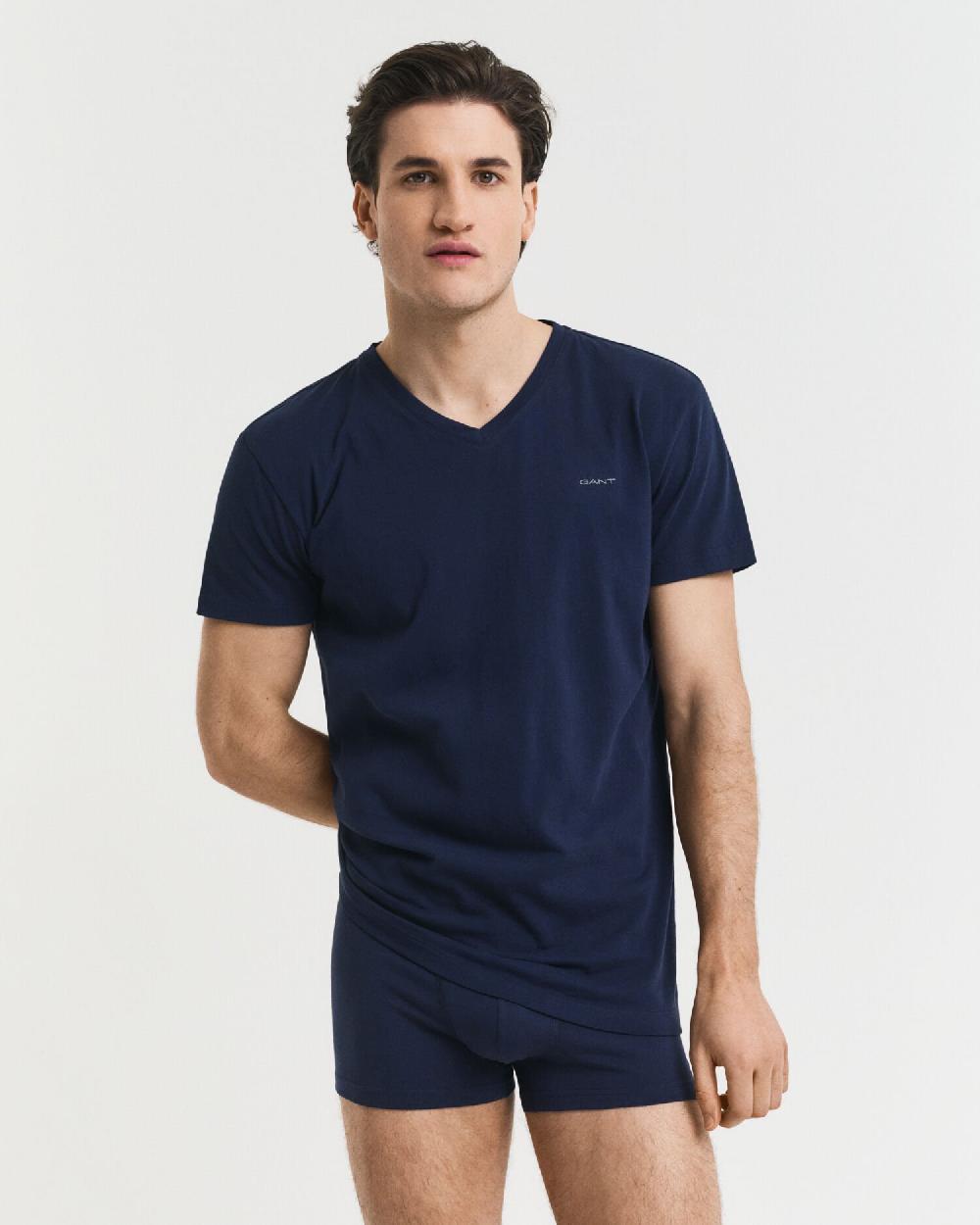 Gant 2-Pack V-Neck T-Shirts Navy / White