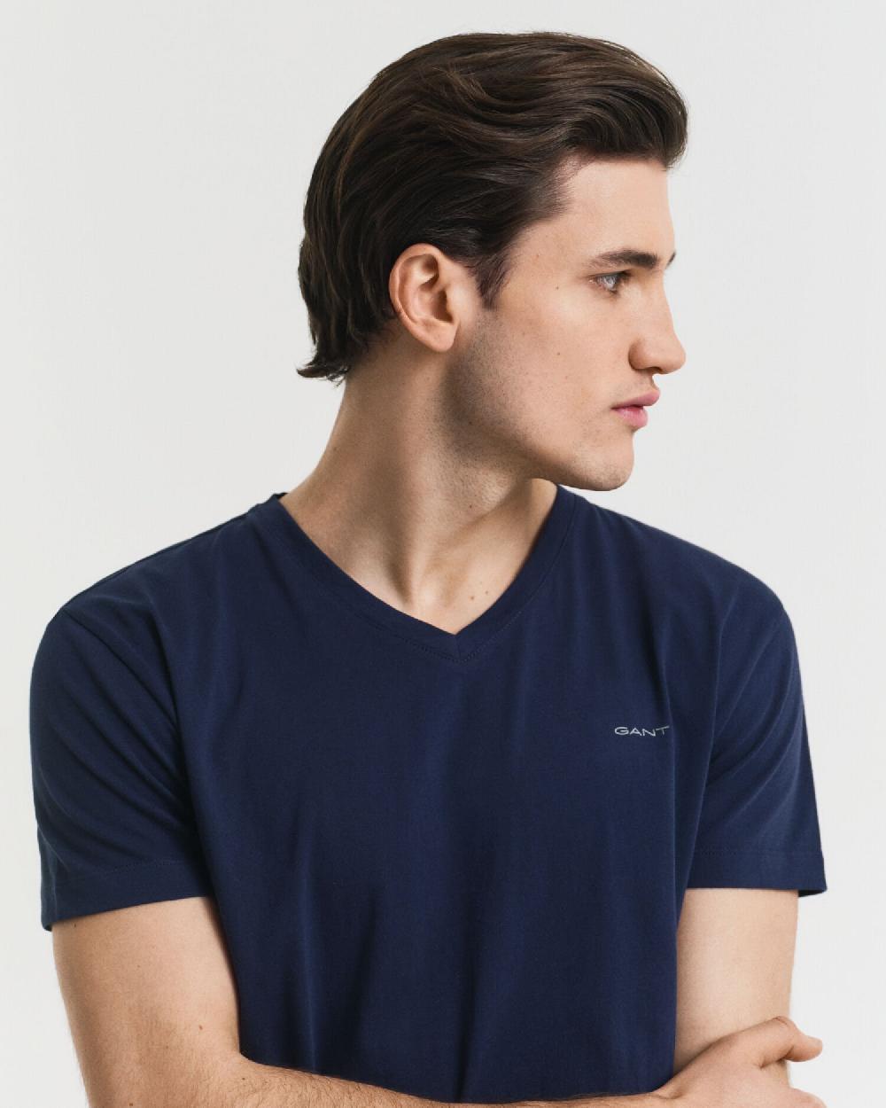 Gant 2-Pack V-Neck T-Shirts Navy / White