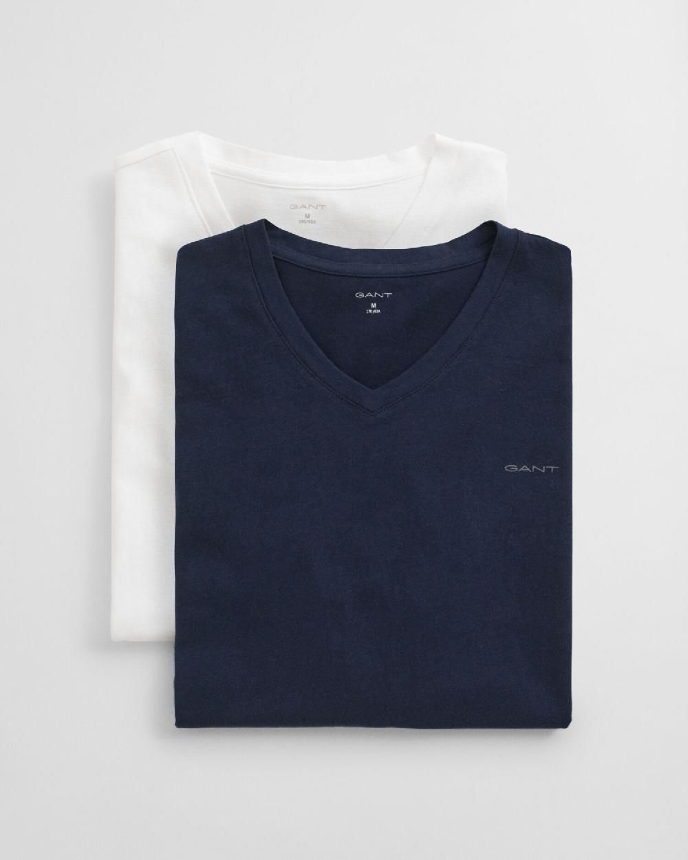 gant 2-Pack V-Neck T-Shirts navy / white