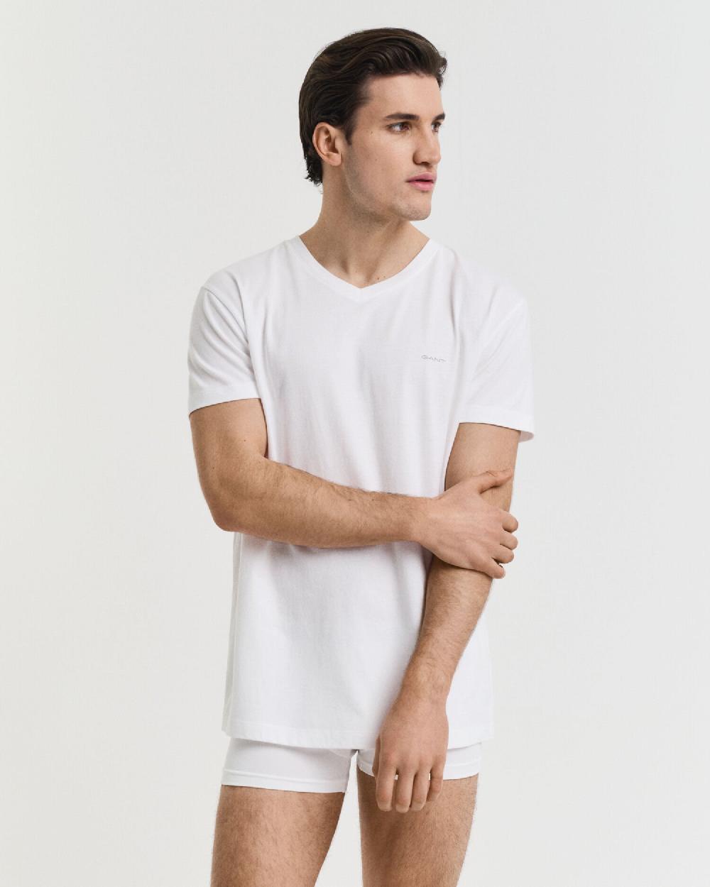 Gant 2-Pack V-Neck T-Shirts White