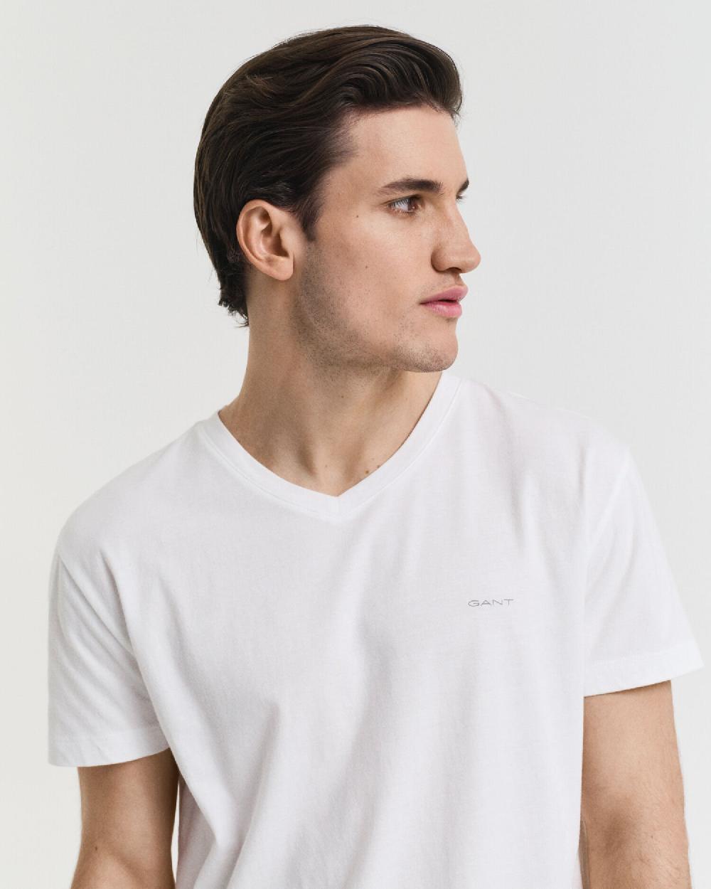Gant 2-Pack V-Neck T-Shirts White