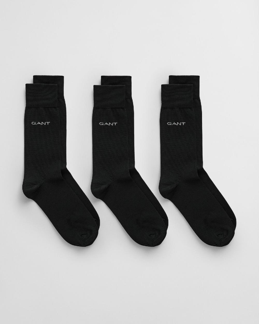 gant 3-Pack Mercerized Cotton Socks black