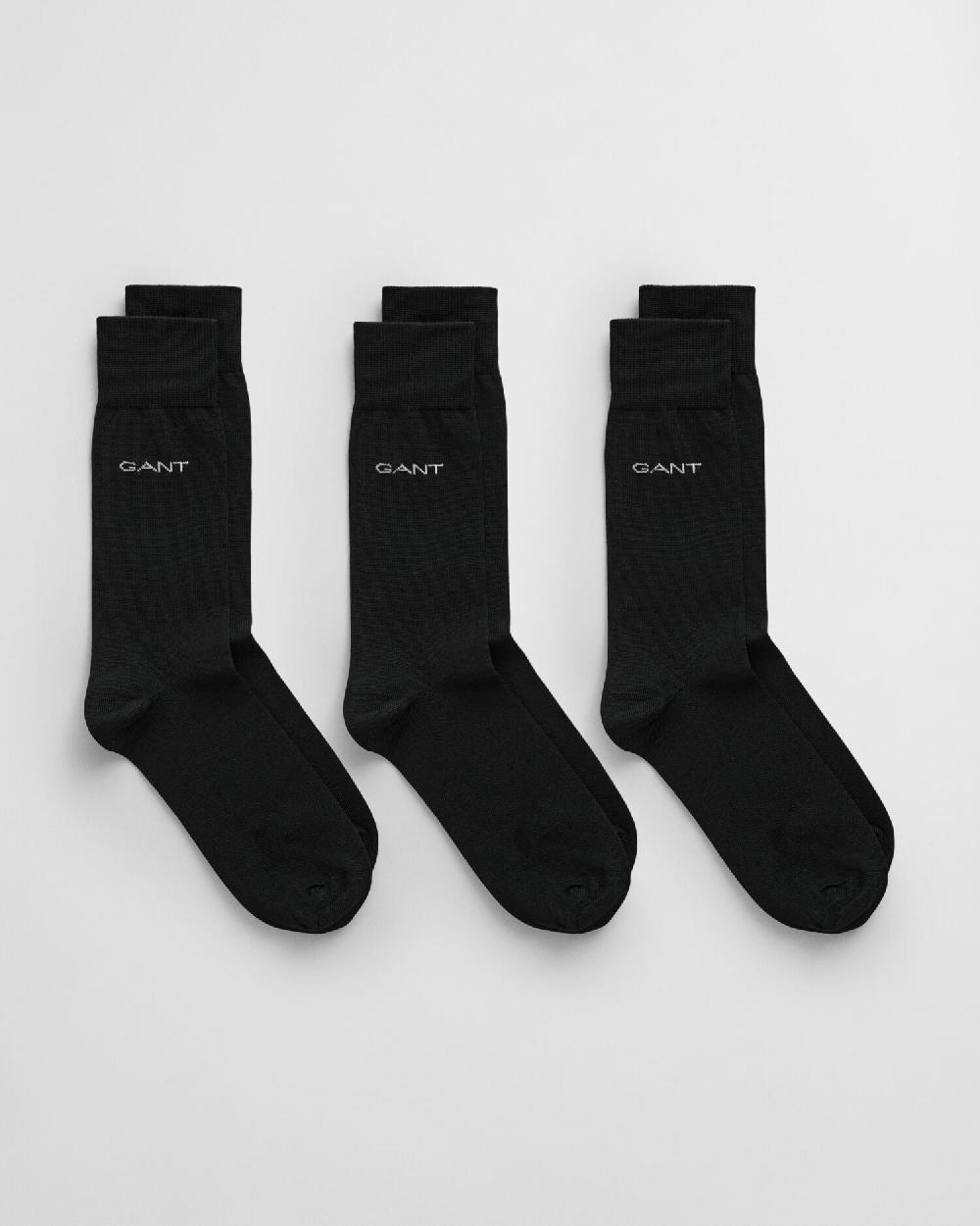 gant 3-Pack Mercerized Cotton Socks black