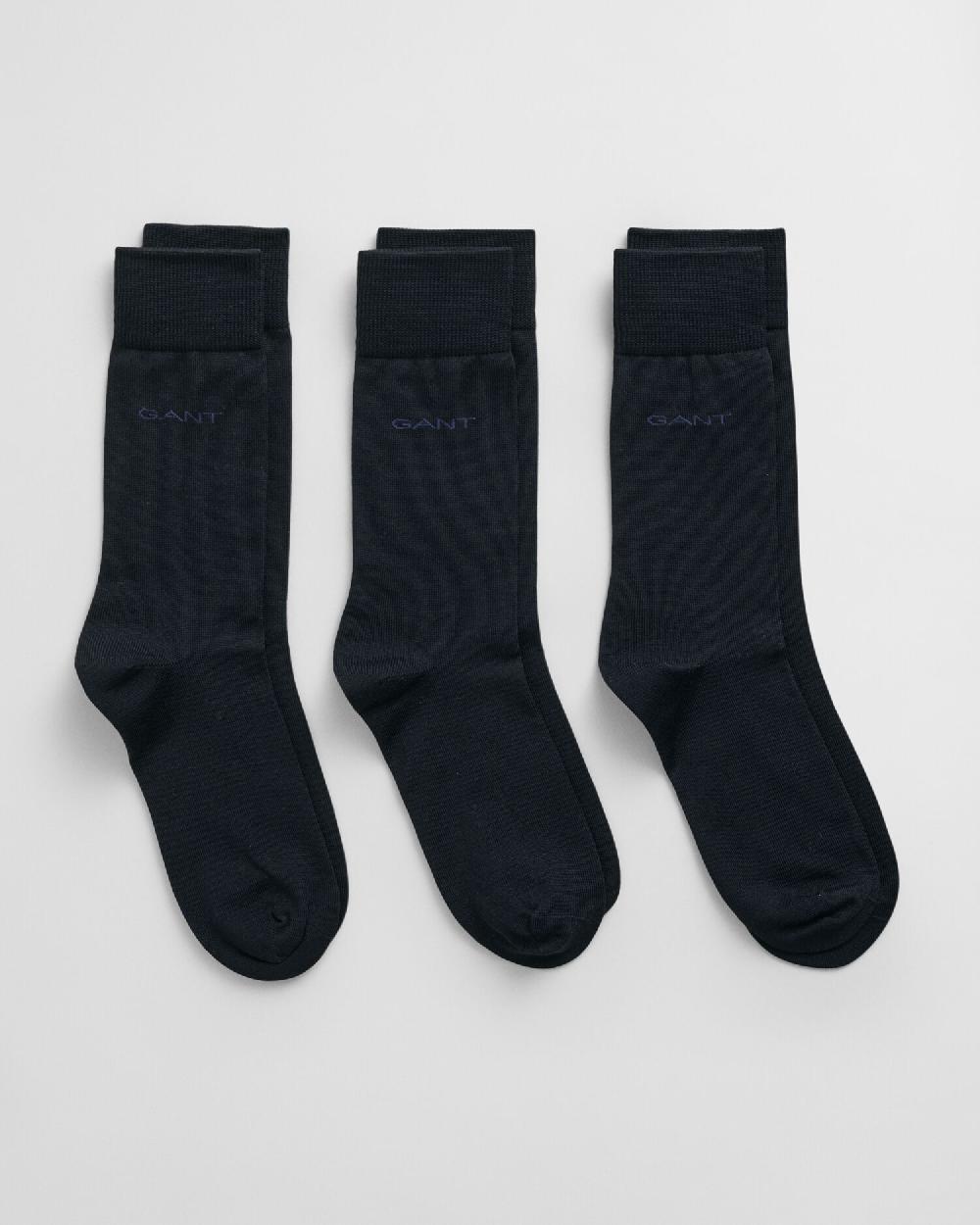 gant 3-Pack Mercerized Cotton Socks marine
