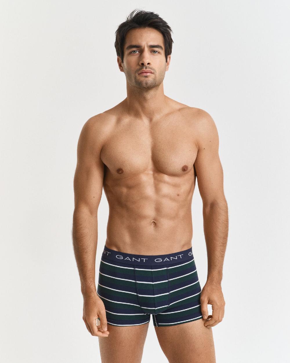 Gant 3-Pack Multistriped Trunks Tartan Green