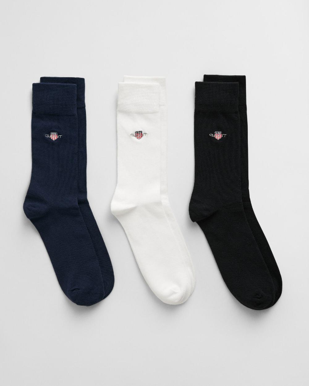 gant 3-Pack Shield Socks black