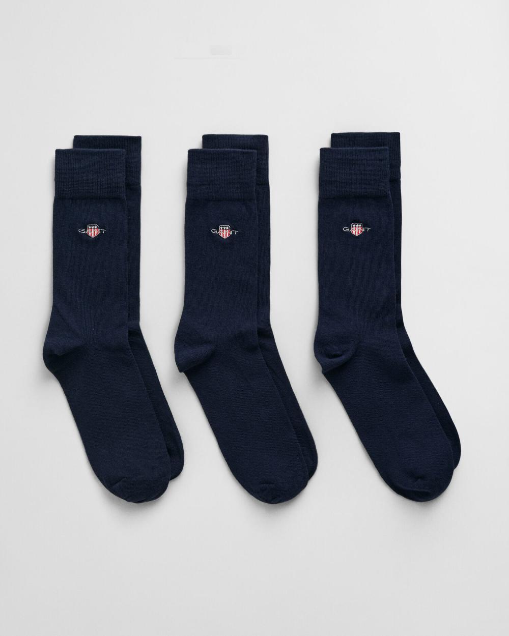 gant 3-Pack Shield Socks evening blue
