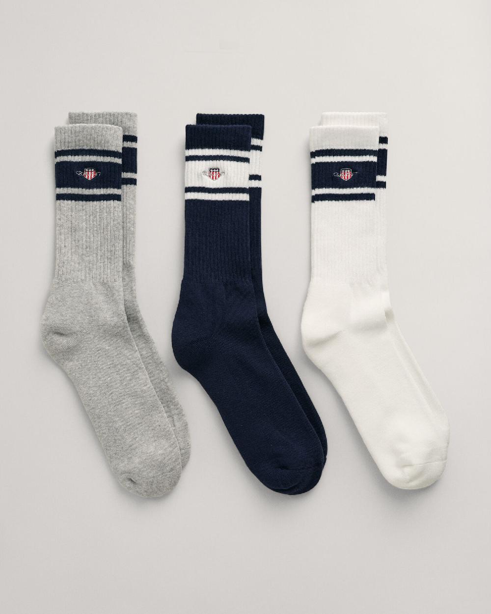 gant 3-Pack Shield Sport Socks evening blue