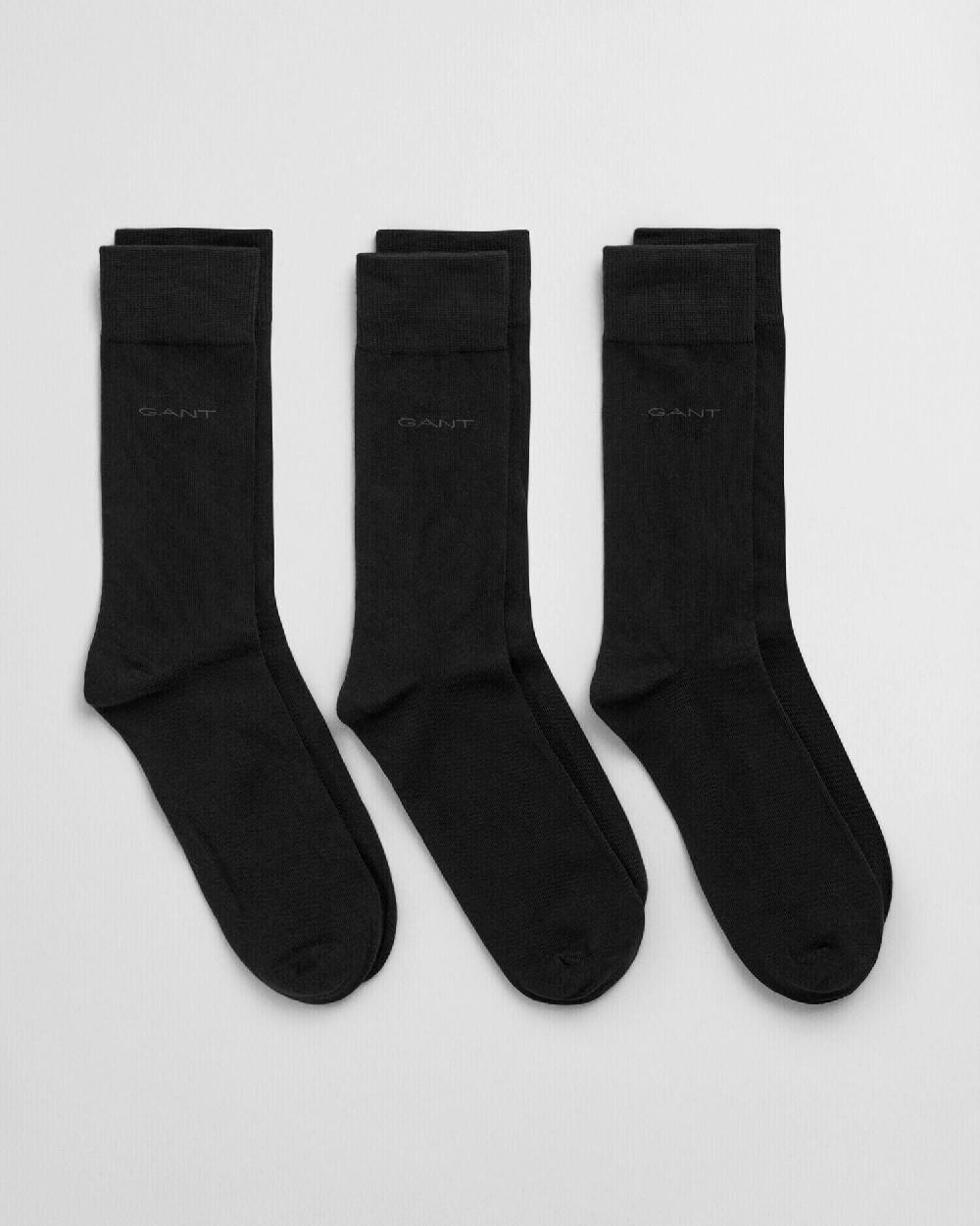gant 3-Pack Soft Cotton Socks black