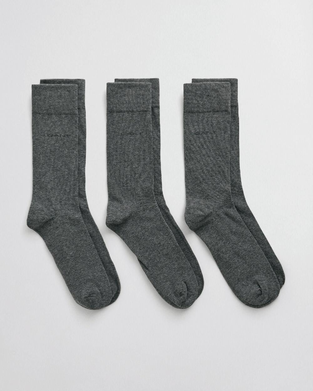 gant 3-Pack Soft Cotton Socks charcoal melange
