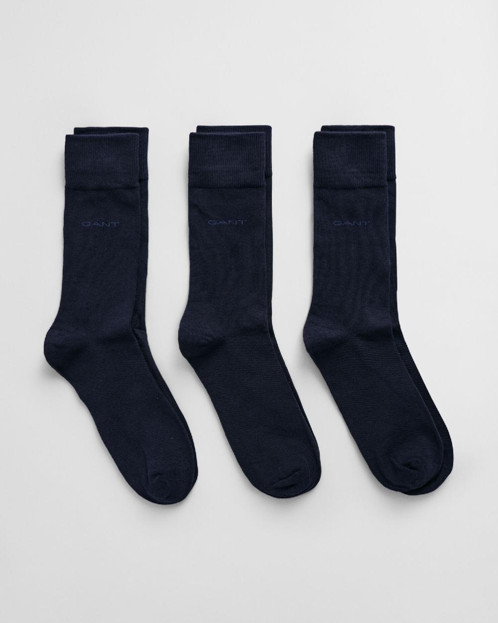 gant 3-Pack Soft Cotton Socks marine