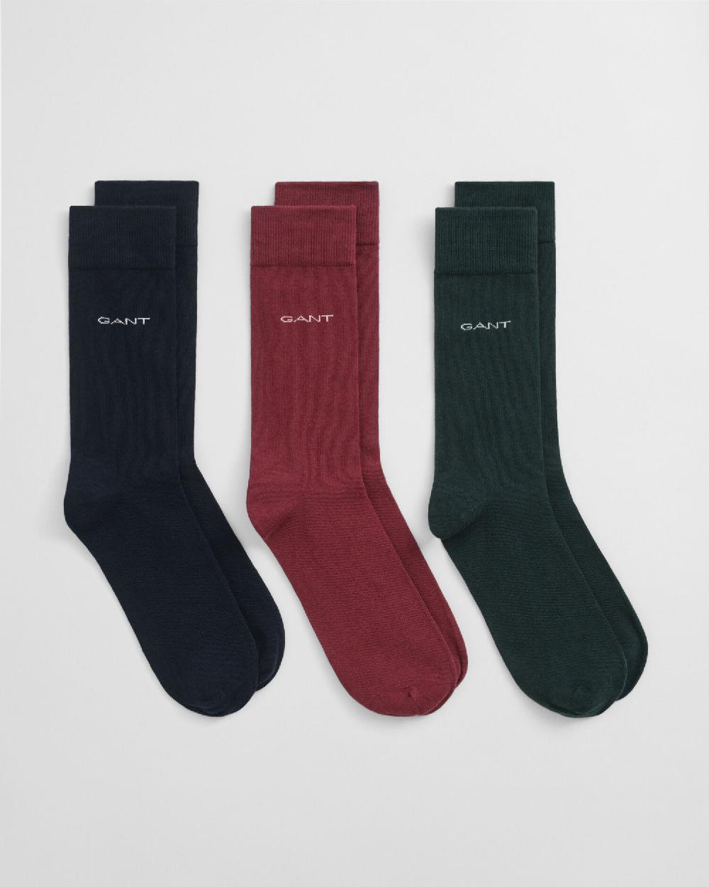gant 3-Pack Soft Cotton Socks tartan green