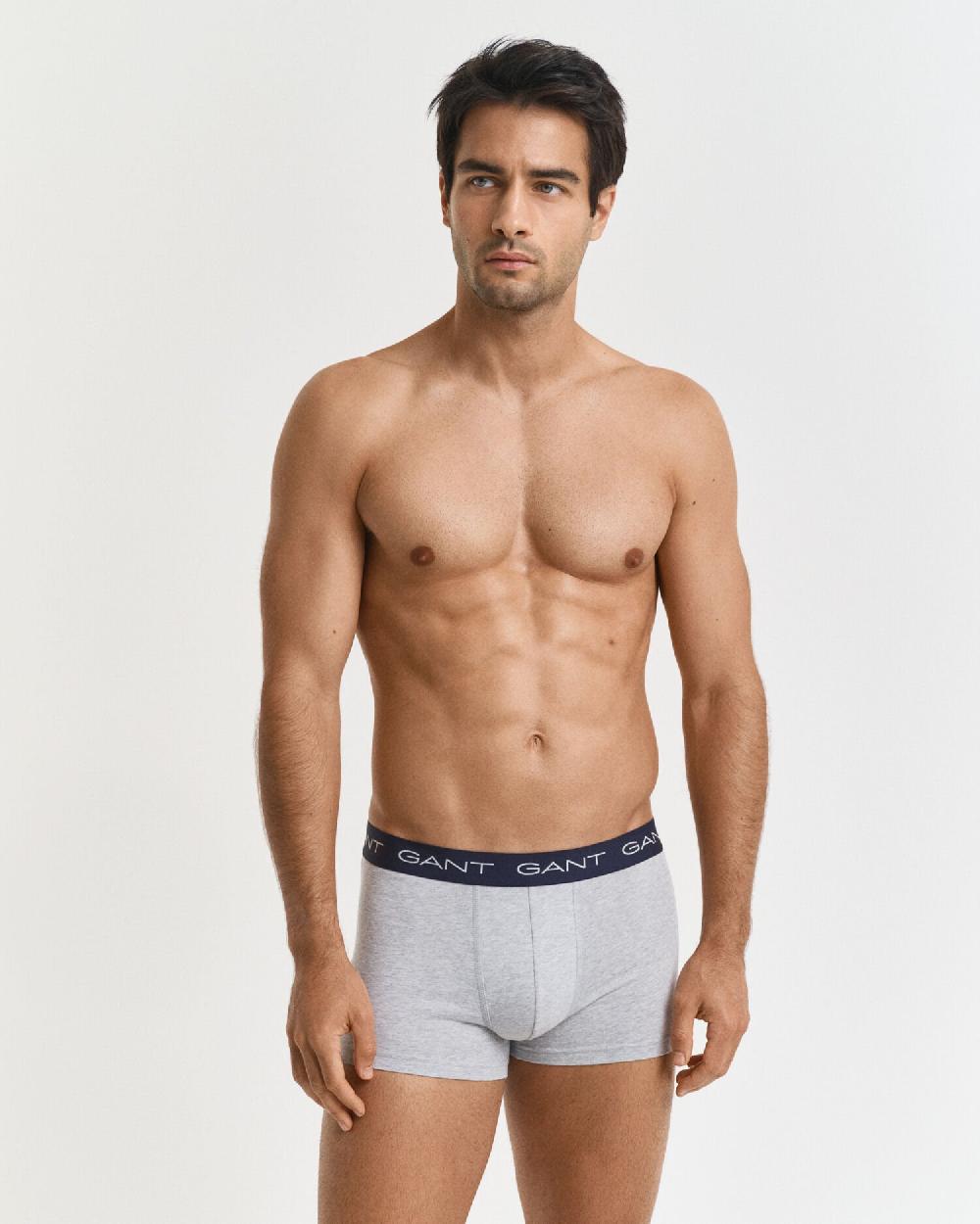 Gant 3-Pack Trunks Light Grey Melange